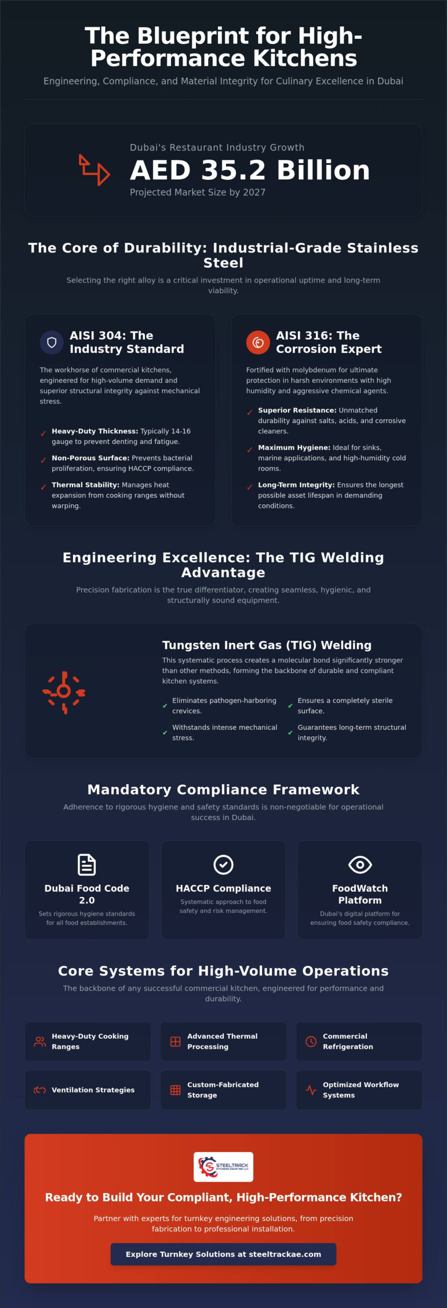 Stainless Steel Kitchen Equipment in Dubai: High-Performance Industrial Engineering