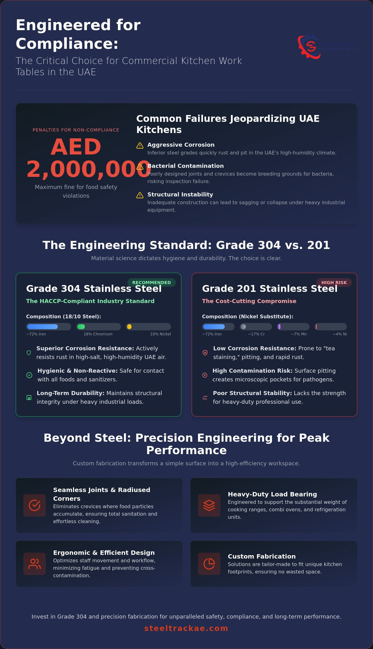 Commercial Kitchen Work Tables UAE: Engineering the Foundation of Industrial Hygiene