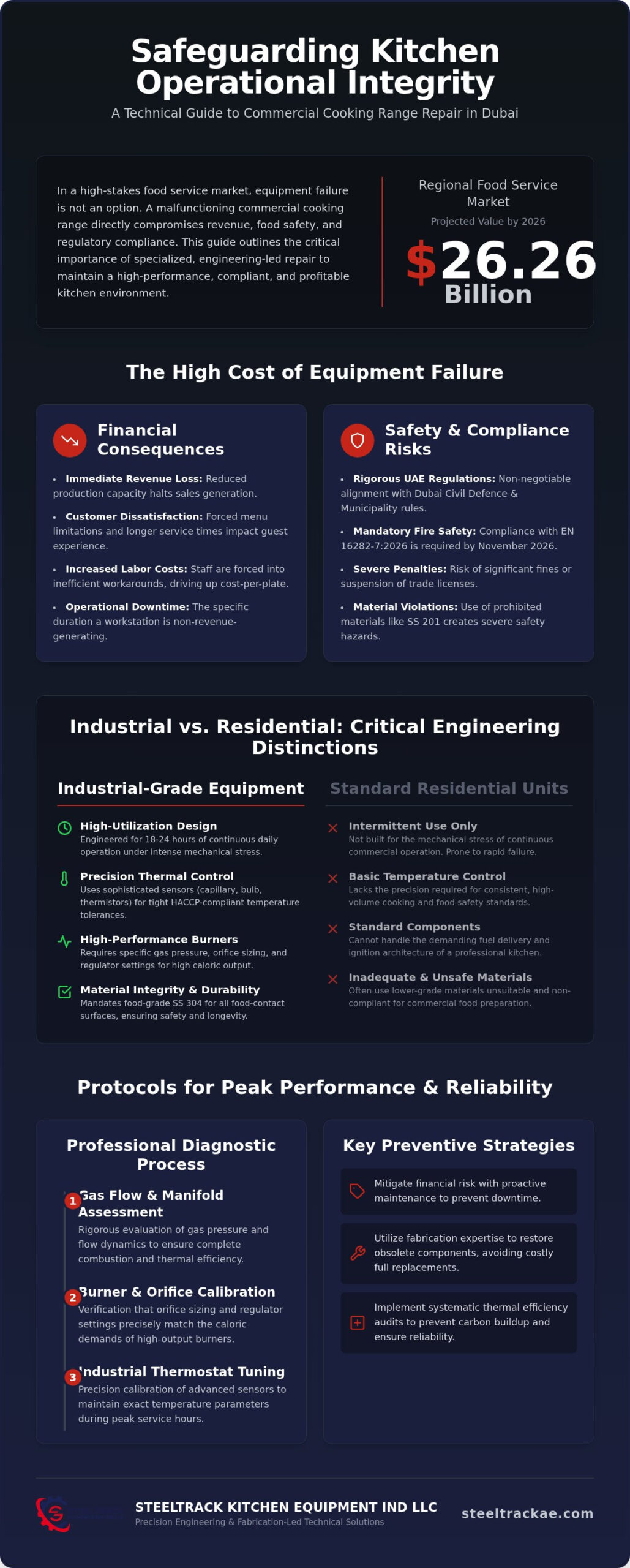 Commercial Cooking Range Repair in Dubai: Industrial Engineering Standards 2026