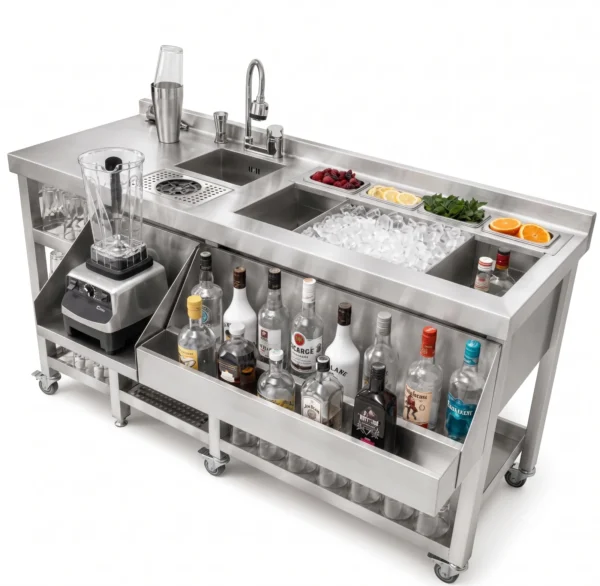 Cocktail Station with Sink and Cutting Board