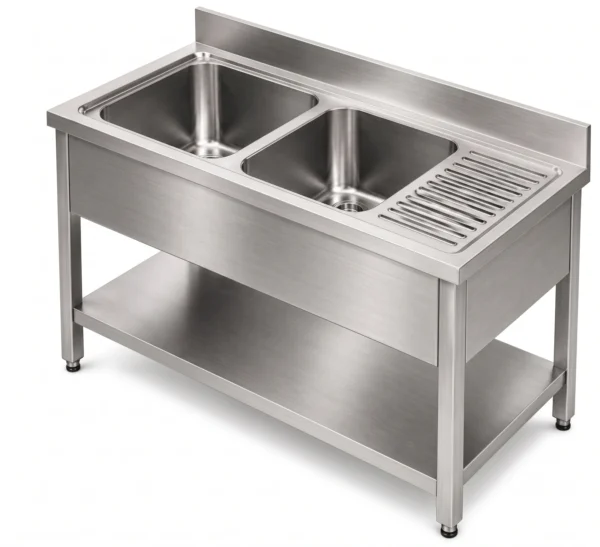 Double Bowl Sink with Table