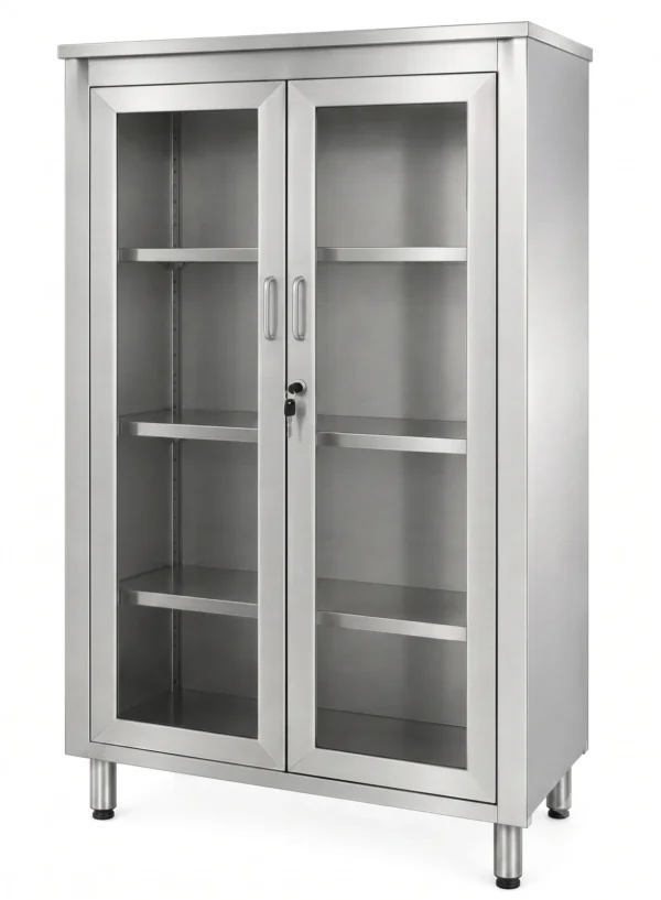Double Glass Door Medical Storage Cabinet