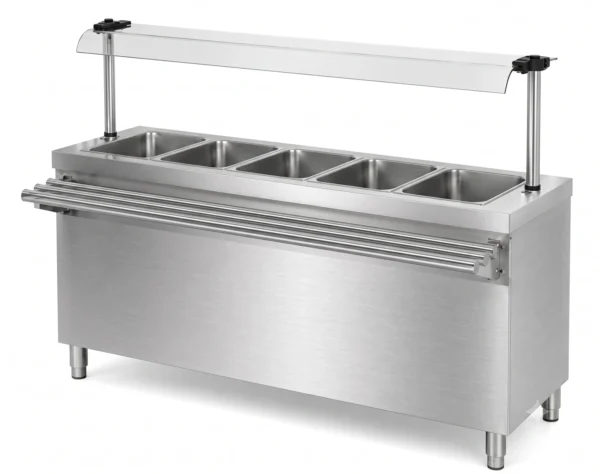 Hot Bain Marie 5GN Pan with Sneeze Guard