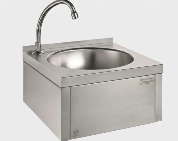 Knee-Operated Hand Wash Sink with Back Splash
