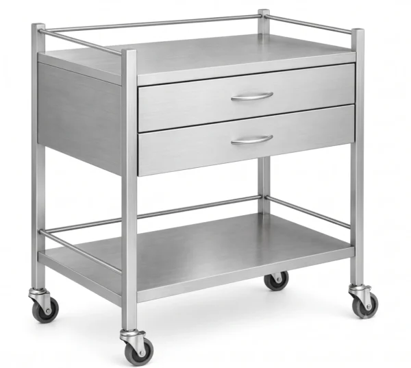 Medical Dressing Trolley with Two Drawers